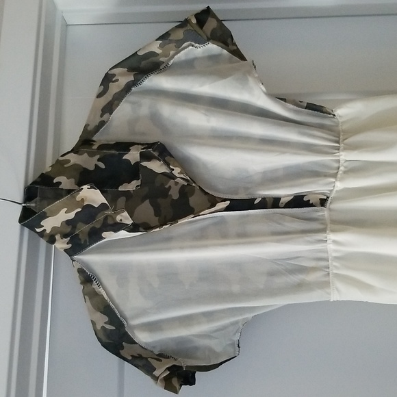 Shi Shang Yi Ge Georgette Military Style Print Dress Size XS - Picture 6 of 16